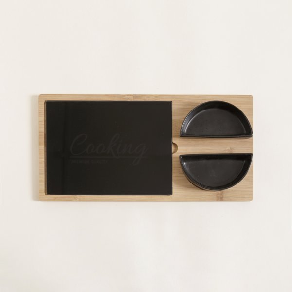 Tabla de queso vidrio y bamboo 34*17 3985/7343