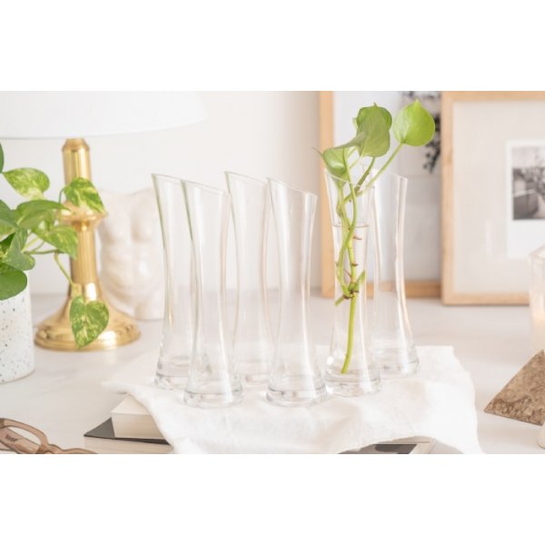 Florero violetero vidrio 20*4.5 9233