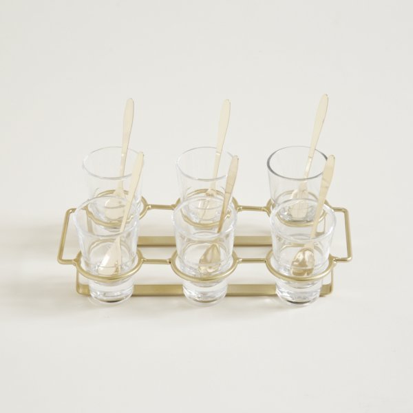 set x 6 copetineros vidrio 26*14 9001/7350
