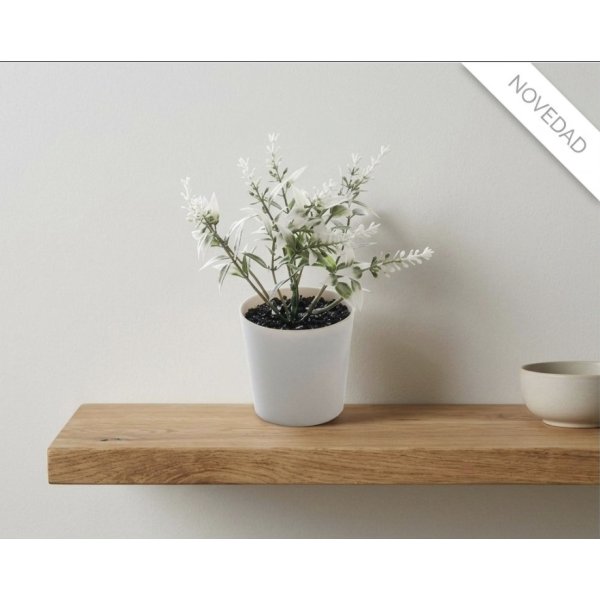 Maceta artificial c/flores blanca 14*6*6 1186