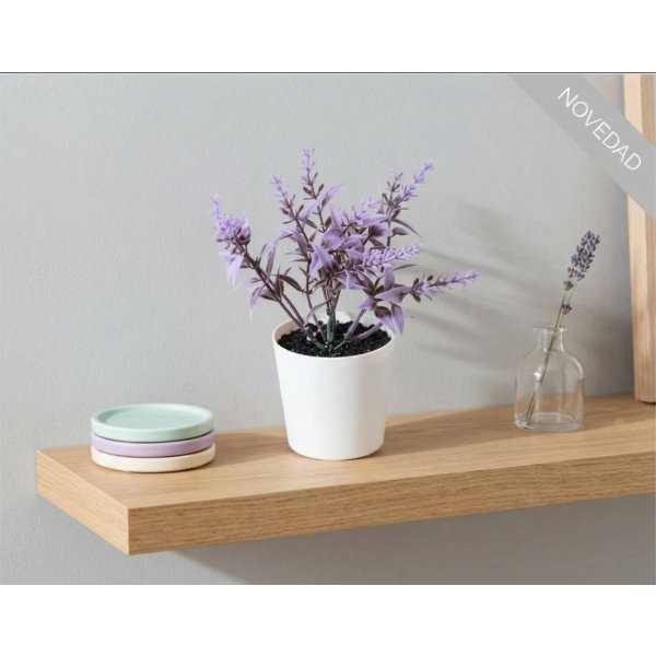 Maceta artificial c/flores lila 14*6*6 1186