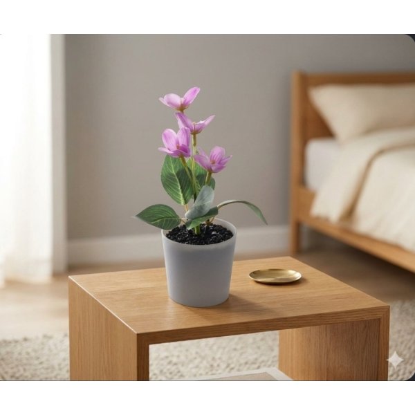 Maceta artificial c/flores lila 17*6*6 1188
