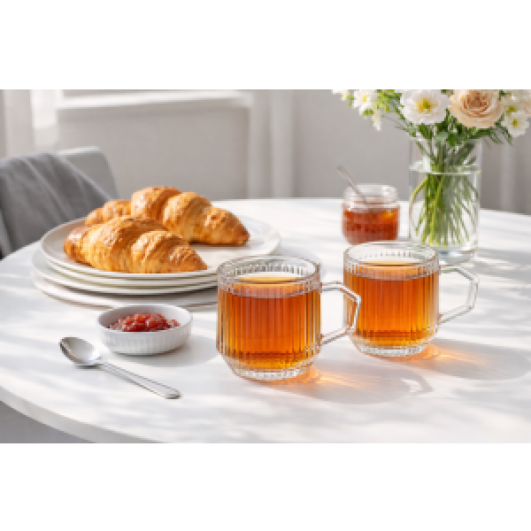 Taza de vidrio rayas 9*7 4575