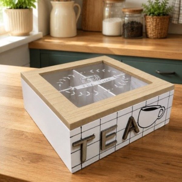 Caja p/te 4 div 18*18*7 6262 madera