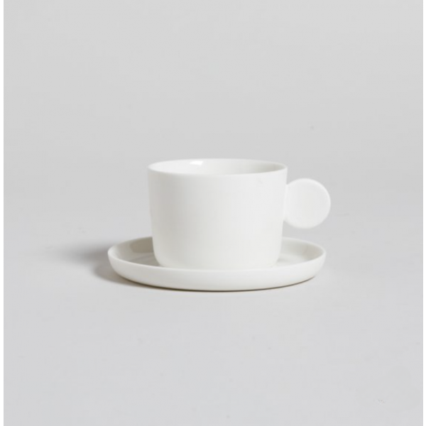 Taza con plato white 100 ml 8217