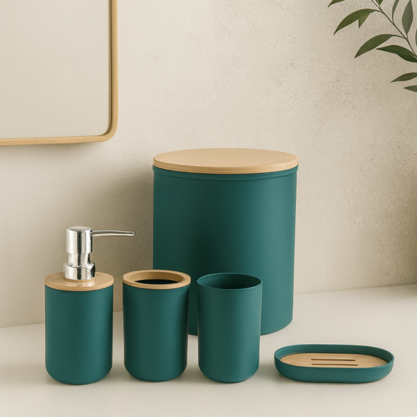 Set de baño combinado 5 piezas 3002 petroleo 