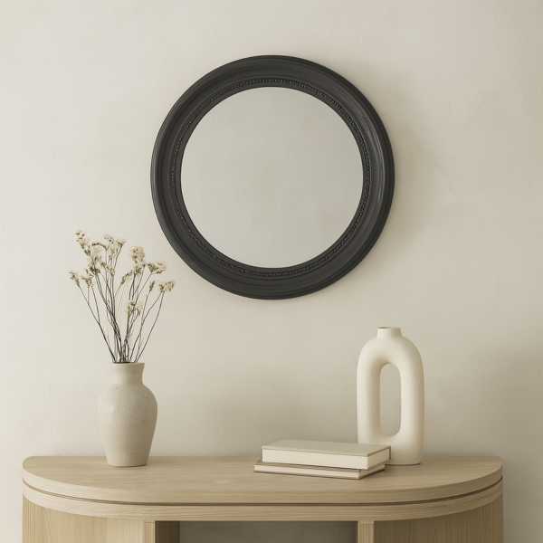 Espejo circular negro 58 CM 2815