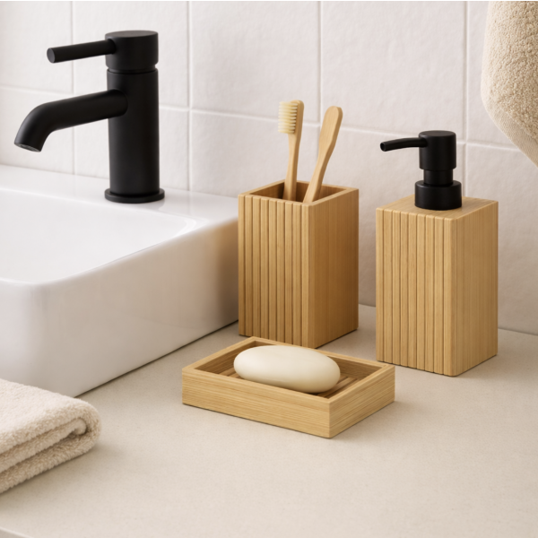 Set de baño x3 wood 1040