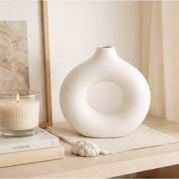 Jarron ceramico blanco 15*14 8833