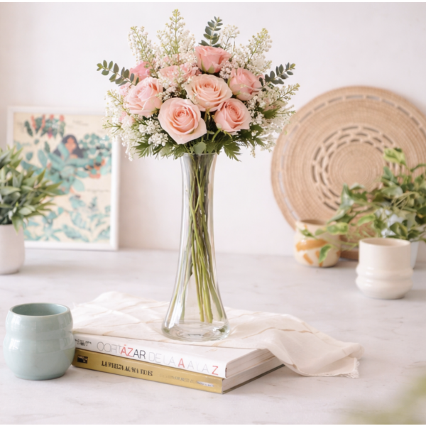 Florero de vidrio largo 30*8.5*4 8677