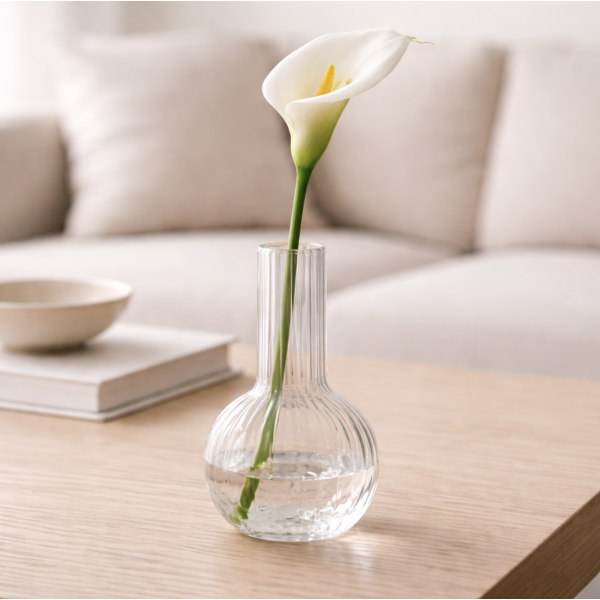 Florero vidrio rayas 17*7.5 9239