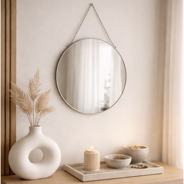 Espejo circular con cadena 40'