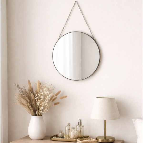 Espejo circular con cadena 30'