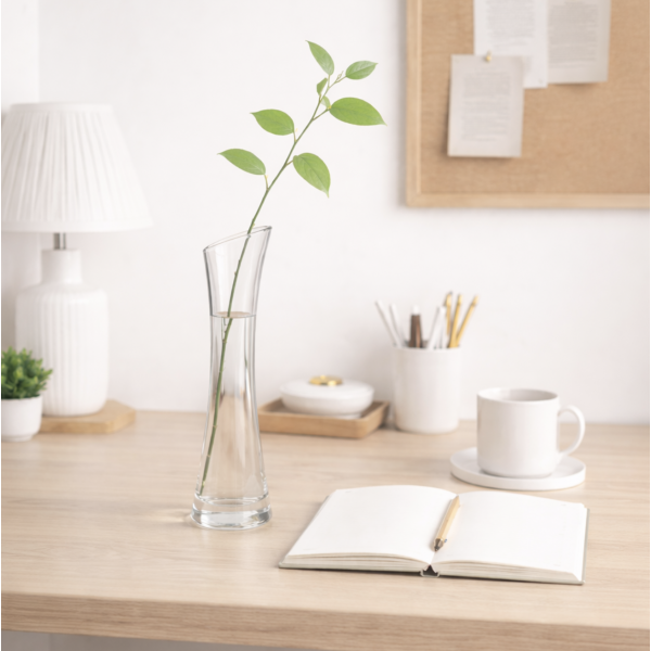 Florero violetero vidrio 20*4.5 9233