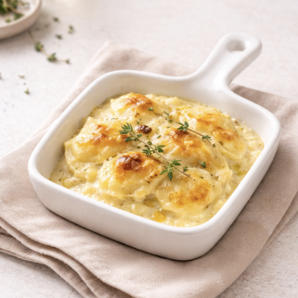 Fuente con mango ceramica crema 22*15.5 2147