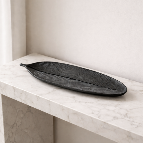 Centro de mesa hoja 59.5*22 negro 4190