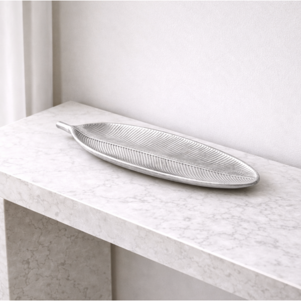 Centro de mesa hoja 40*14.5 plata 4197 