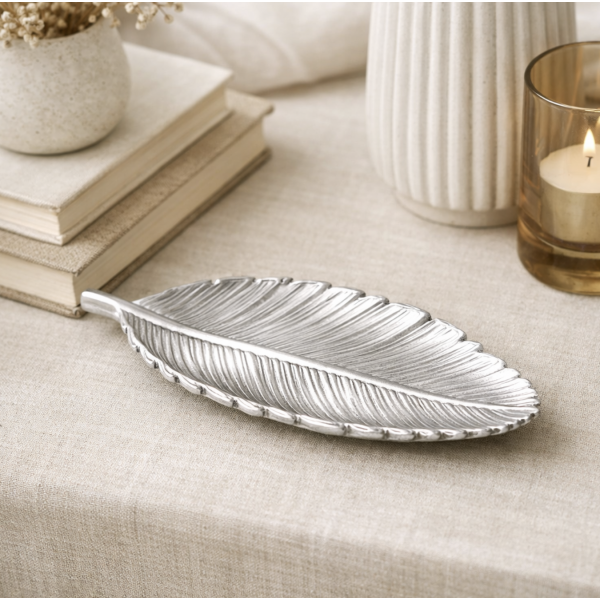 Centro de mesa hoja 26*13 plata 4202 