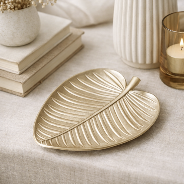 Centro de mesa hoja 31*28 champagne 4232