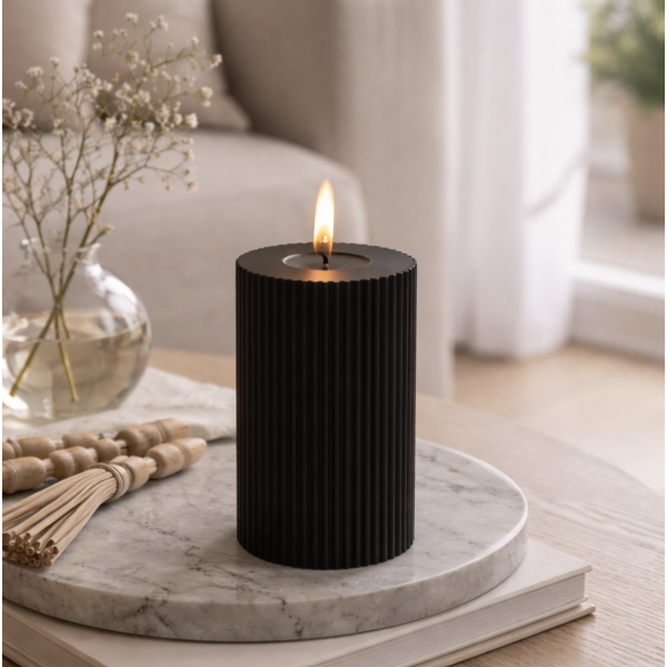 Vela de parafina LED 7.5*10 1401 negra