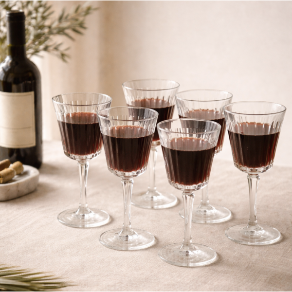 Copas de vino rayitas set x6 260 ml 0487