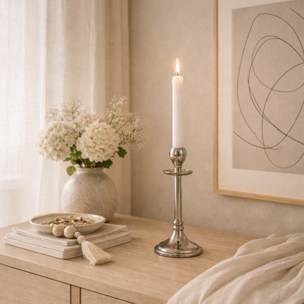 Candelabro nickel porta vela 30' 4063