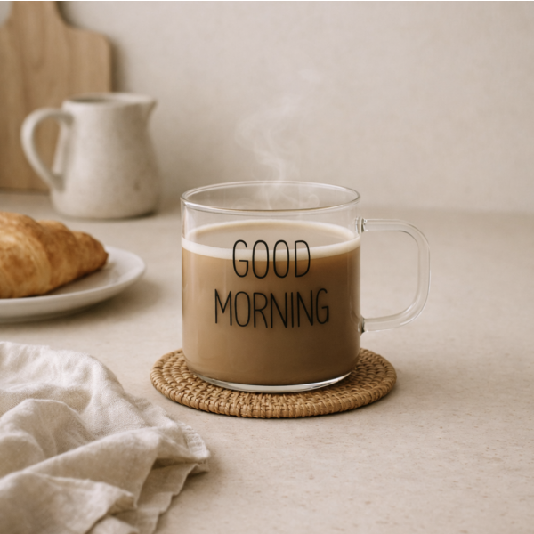 Taza de vidrio Good morning 200 ml 3449