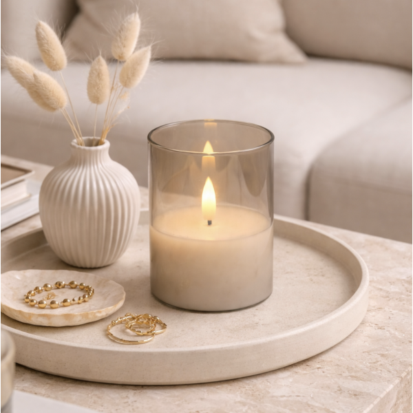 Vela recipiente de vidrio 7.5*7.5*12.5 1407 marron