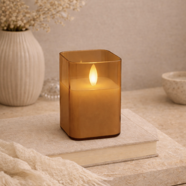 Vela recipiente de vidrio 7.5*10 1412 marron