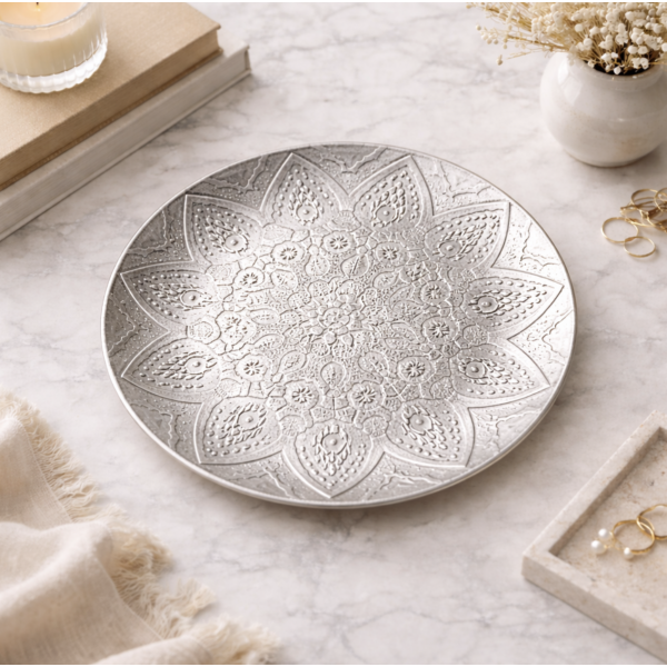 Centro de mesa flor 40' plata 4270