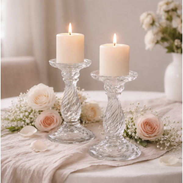 Candelabro vidrio 16cm 4548