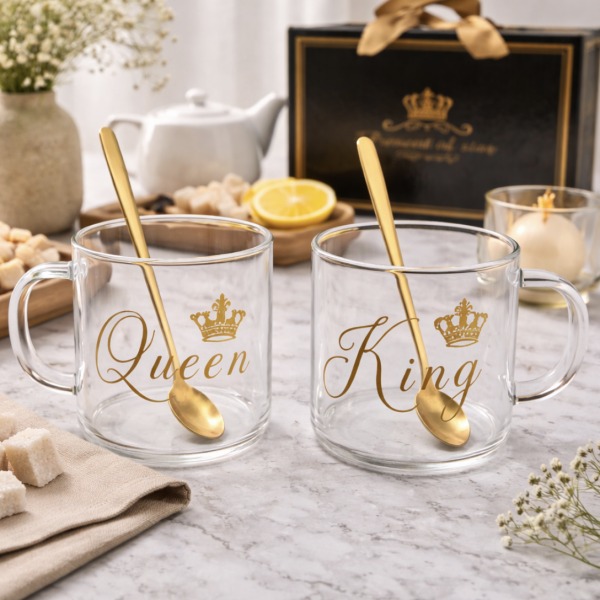 Tazas jerarquia con cuchara set x2  4624