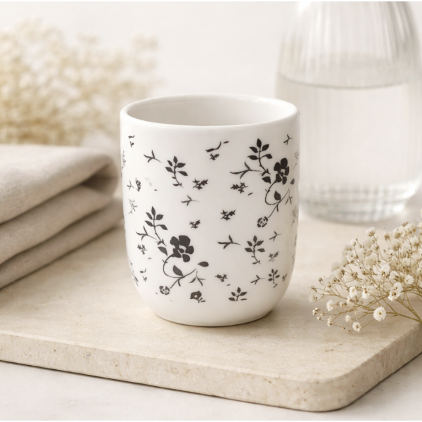 Cuenco Flores negras