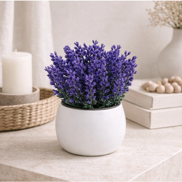 Planta artificial maceta 8.5*8.5*14 violeta 2402
