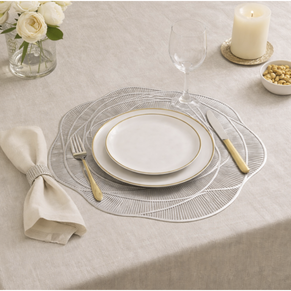 Individual rosa pvc plateado 3706