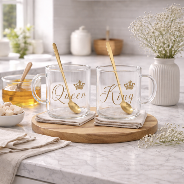 Tazas jerarquia con cuchara set x2  4624