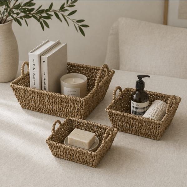 Cestas seagrass x3  cuadrada 73523