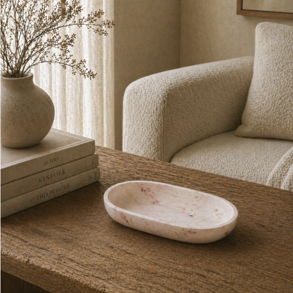 Bandeja oval concreto 17*10 110 rosa