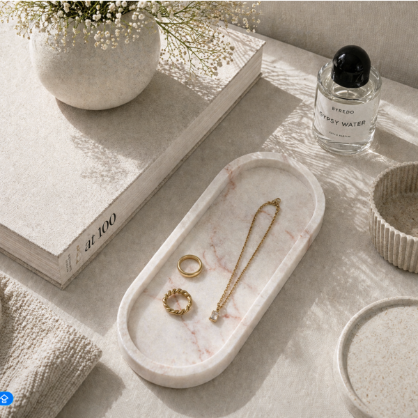 Bandeja oval concreto 24*10 rosa 135