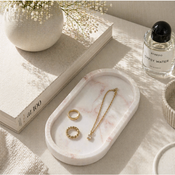 Bandeja oval concreto 18*10 rosa 122