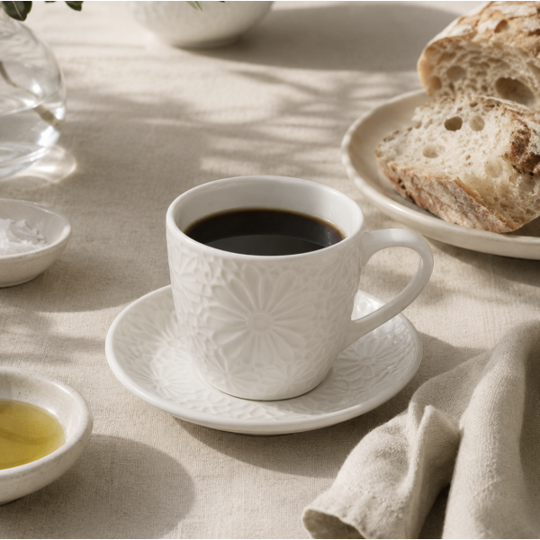 Taza con plato Margarita 200 ml 6A27/8341