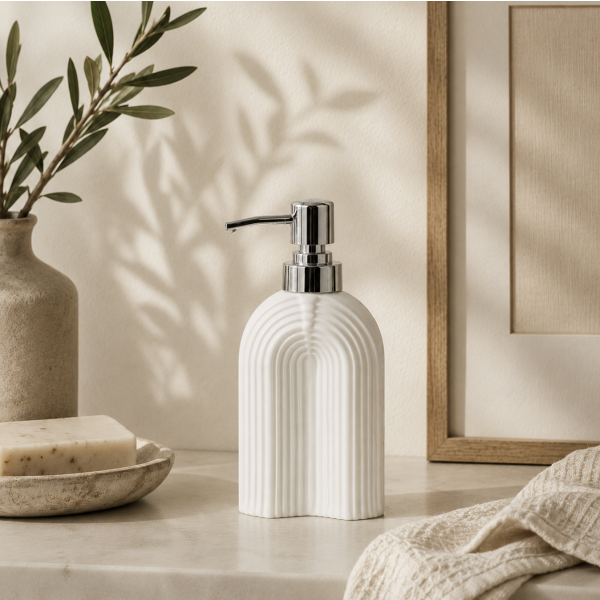 Dispenser de jabon minimal blanco 0280