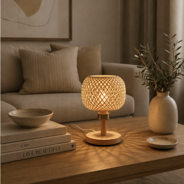 Lampara rattan 25 cm 3978