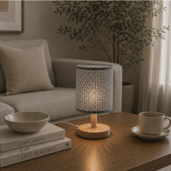 Lampara de rattan 25 cm 3932 gris 