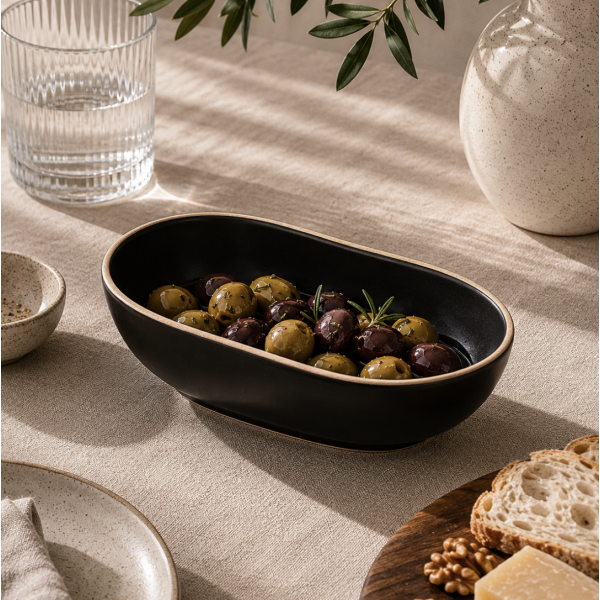 Bowl negro c/borde natural 18.5*13.5  1361/5683 PROMO 