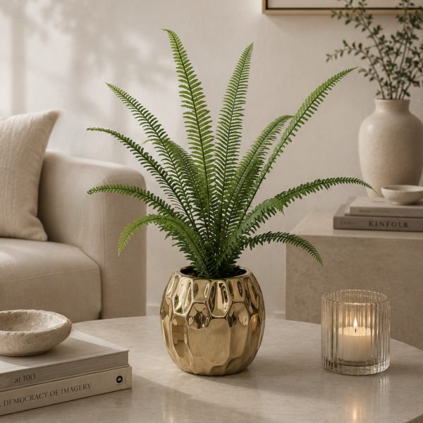 Planta artificial maceta dorada 40 cm  4022
