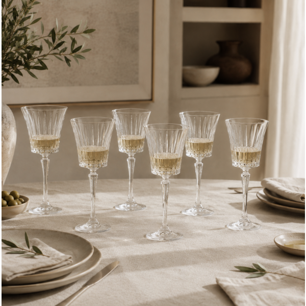 Copas de vino rayitas set x6 260 ml 0487
