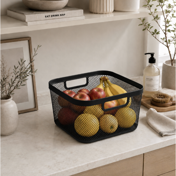 Canasto metal 24*18 negro 2418