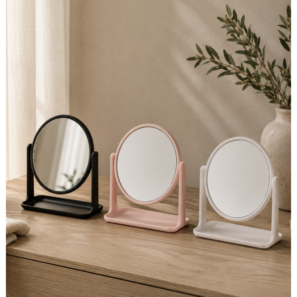 Espejo de mesa oval doble faz 18.15 2166  c/aumento