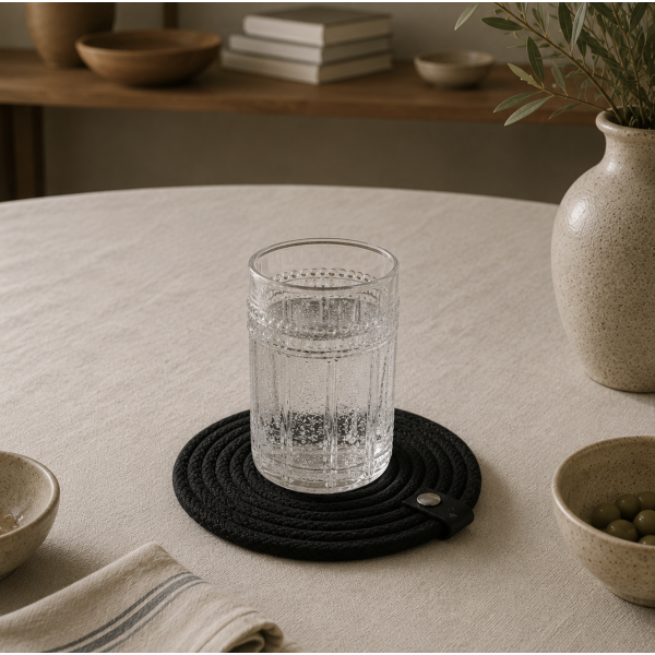 Posa vaso nordico negro wata 